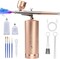 Airbrush Kit with Compressor - 48PSI Rechargeable (Champaign Gold)